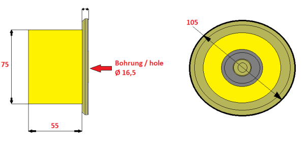 GRIMME - Chain roller Ø75 mm (≙ 602.00281) GRIMME - Chain roller Ø75 mm (≙ 602.00281)