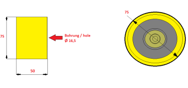 GRIMME - Stützrolle Ø75mm, schmal (≙ 602.00070)
