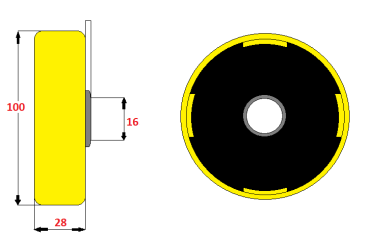GRIMME - Stützrolle Ø100mm (≙ 623.00011)