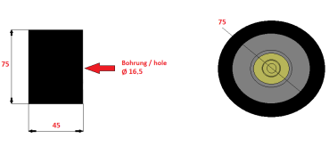 GRIMME - Stützrolle Ø75mm (≙ 200.28967)