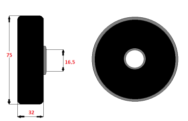 GRIMME - Stützrolle Ø75mm (≙ 602.00198)