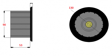 ROPA - Støtterulle med kant Ø90mm (252134 ; 252013400)
