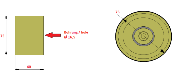 GRIMME - Stützrolle Ø75mm (≙ 200.41630)
