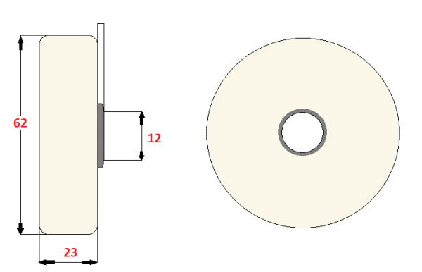 ROPA - Støtterulle Ø62mm (252113 ; 252011300)