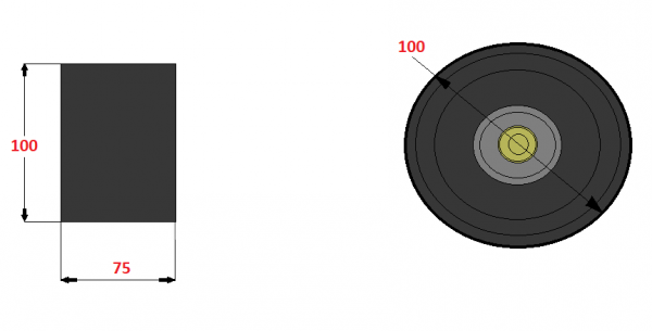 ROPA - Support roller Ø100mm (corresponds: 252062 ; 252006200)